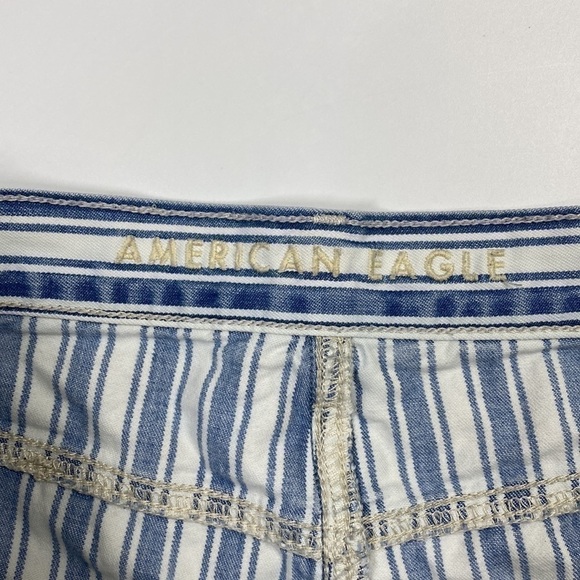 American Eagle Mom Short Blue White Striped Size 12 - Picture 6 of 9
